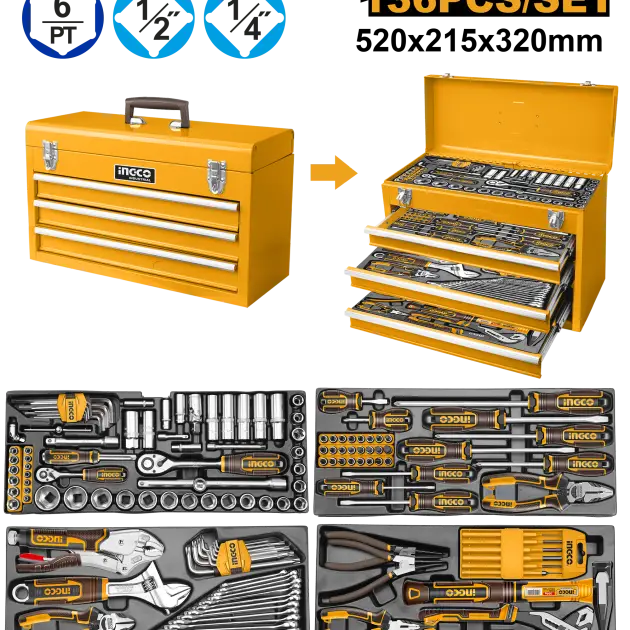 Coffret à outils de 136 pièces