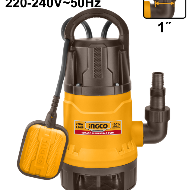 Pompe submersible pour eaux usées 1HP(750w)