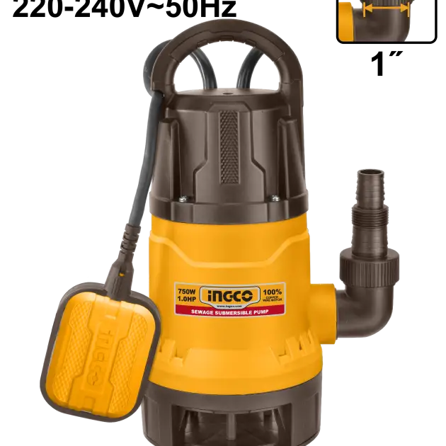 Pompe submersible pour eaux usées 1HP(750w)